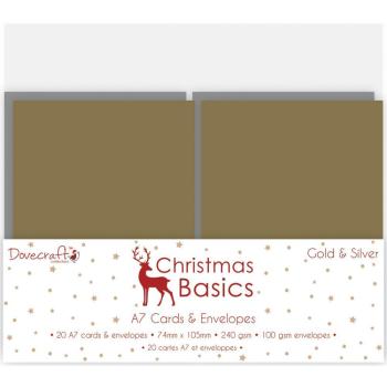 Dovecraft Christmas Basics Mini Karten Set Gold & Silver #013