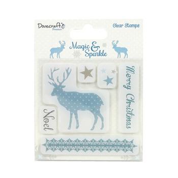 Dovecraft Premium Magic & Sparkle Clear Stamp Reindeer #DCSTP063