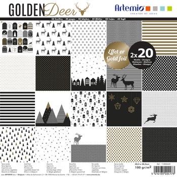 Artemio 12x12 Inch Paper Pack Golden Deer