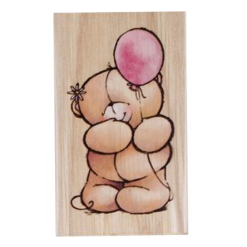 Forever Friends Wooden Stamp Bear with Balloon