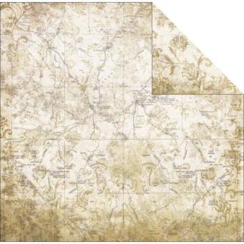 SALE FabScraps 12x12 Paper Sheet Timeless Travel Map