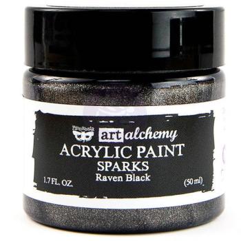 Finnabair Art Alchemy Sparks Acrylic Paint Raven Black #64146