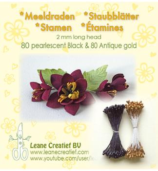 Flower Stamens Staubblätter Pearl Black & Antique Gold