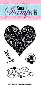 Hot off the Press Ministempel - Love and Heart