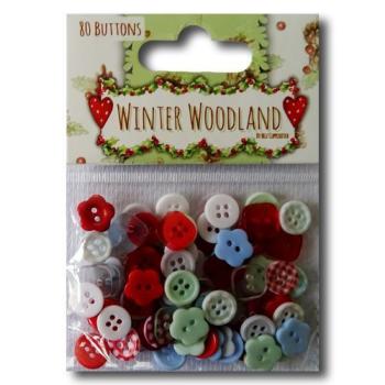 Helz Cuppleditch Winter Woodland Mini Buttons 80pcs