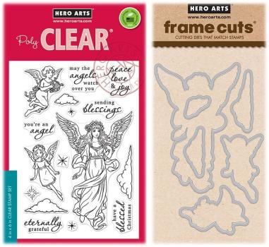 Hero Arts Clear Stamp & Die Combo Angels #416