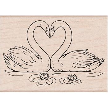 Hero Arts Mounted Rubber Stamp Loving Swans #6260