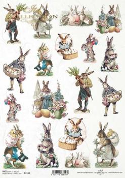 ITD Collection A4 Rice Paper Easter Bunnies R2169
