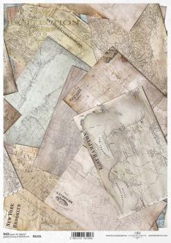 ITD Collection A4 Rice Paper Old Maps R1125