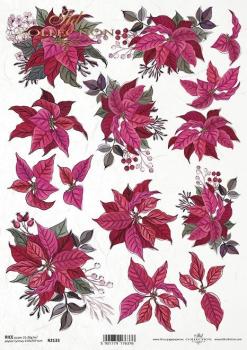 ITD Collection A4 Rice Paper Poinsettia R2133