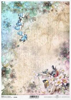 ITD Collection A4 Rice Paper Spring Birds R1386