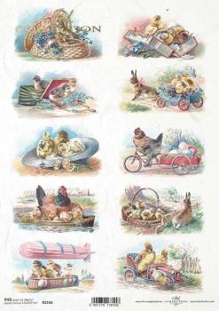 ITD Collection A4 Rice Paper Vintage Easter R2166