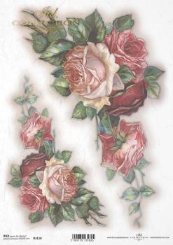 ITD Collection A4 Rice Paper Vintage Roses R1118