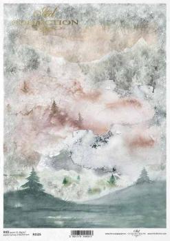 ITD A4 Rice Paper Snowy Mountain Views #1525
