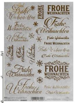 ITD A5 Rice Paper Frohe Weihnachten Hot Foil Gold #05