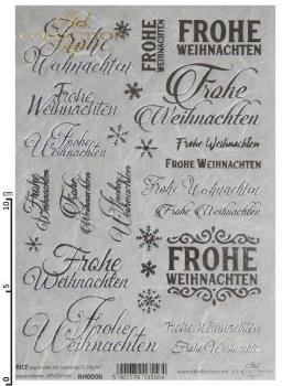 ITD A5 Rice Paper Frohe Weihnachten Hot Foil Silver #06