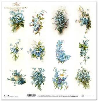 ITD Collection 12x12 Paper Pad Flower Post Forget Me Not #45