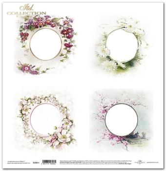 ITD Collection 12x12 Paper Sheet Flower Borders #0936
