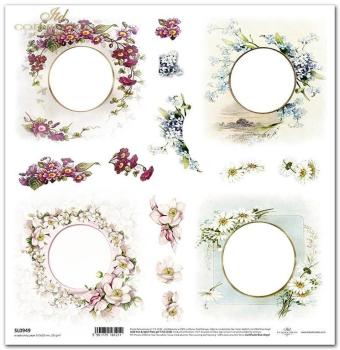 ITD Collection 12x12 Paper Sheet Flower Borders #0949