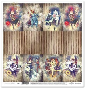 ITD Collection 12x12 Sheet Carnival Pierrot in Love #0807
