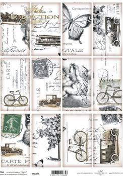 ITD Collection A4 Scrapbooking Paper Vintage TAG0051