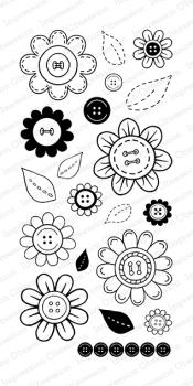 Impression Obsession Clear Stamps Set Button Flowers