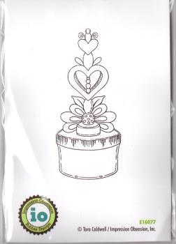 Impression Obsession Cling Stamp Heart Giftbox