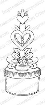 Impression Obsession Cling Stamp Heart Giftbox
