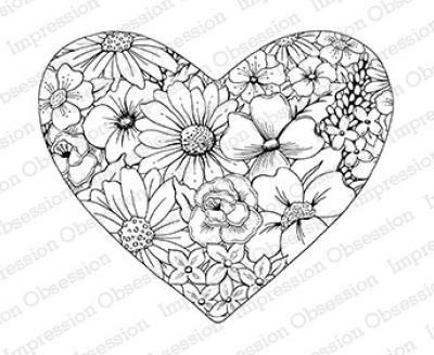 Impression Obsession Stamp Floral Heart