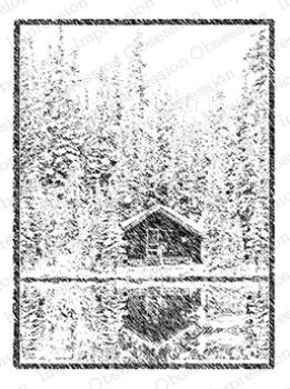 Impression Obsession Stamp Snowy Cabin