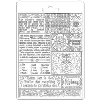Stamperia A5 Soft Modelling Mould Alchemy Writings #5609