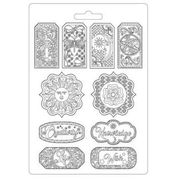 Stamperia A5 Soft Modelling Mould Alchemy Tags #5610