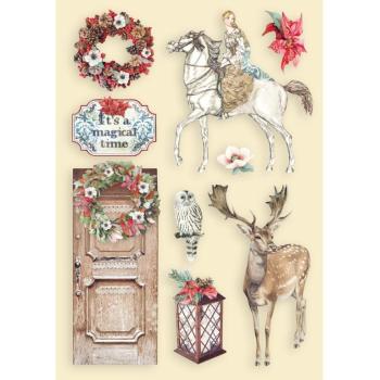 Stamperia A5 Wooden Winter Tales Horse and Deer #102