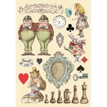 Stamperia A5 Wooden Frame Alice chessboard #104