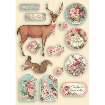Stamperia A5 Wooden Pink  Christmas #109