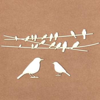 KORA Projects Chipboard Birds on Wire #2135