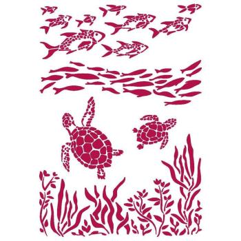 Stamperia Stencil G Romantic Sea Dream Fish and Turtles #KSG460