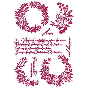 Stamperia Stencil G Romantic Journal Garlands Love #KSG461