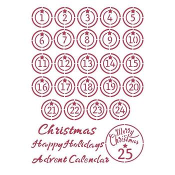 Stamperia Stencil G Christmas Patchwork Advent KSG475