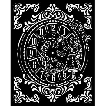 Stamperia Stencil Alice Clock KSTD090