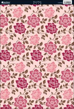 SALE Kanban Cardstock Shabby Chic Floral Pink #9096