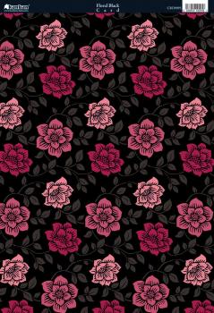SALE Kanban Cardstock Shabby Chic Floral Pink Ruby #9095