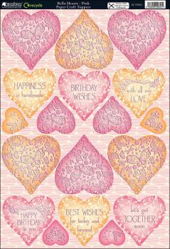 SALE Kanban Die-Cut Punch-Out Hearts Pink #9853