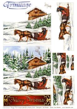 La Pashe Trinitage Card 3D Sheet Christmas Sleigh Ride