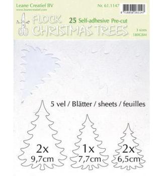 Leane Creatief Flock Paper Cuts Christmas Tree White
