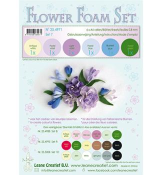 Leane Creatief Flower Foam Blue Violet Set 07