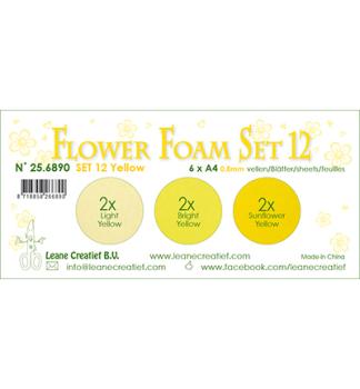 Leane Creatief Flower Foam Yellow Set 12