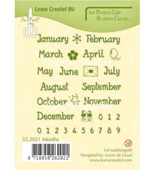 Leane Creatief Stamp Months English Text #55.2021