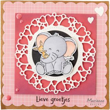 Marianne Design Stamp & Die Set Elephant Hug CS1153