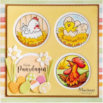 Marianne Design Stamp Hetty's Peek-a-Boo Chicken Family #CS1114